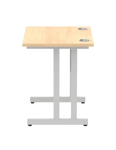 Dynamic Impulse 800 x 600mm Straight Office Desk Maple Top Silver Cantilever Leg MI002899