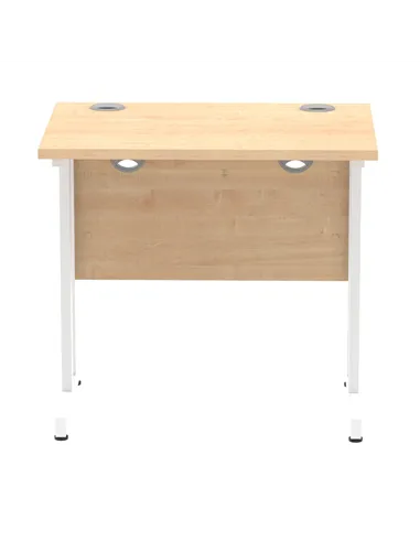 Dynamic Impulse 800 x 600mm Straight Office Desk Maple Top White Cantilever Leg MI002900