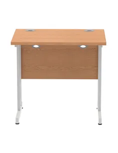 Dynamic Impulse 800 x 600mm Straight Office Desk Oak Top Silver Cantilever Leg MI002904 2
