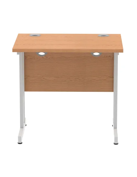 Dynamic Impulse 800 x 600mm Straight Office Desk Oak Top Silver Cantilever Leg MI002904