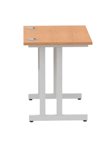 Dynamic Impulse 800 x 600mm Straight Office Desk Oak Top Silver Cantilever Leg MI002904