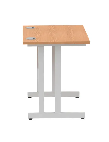 Dynamic Impulse 800 x 600mm Straight Office Desk Oak Top Silver Cantilever Leg MI002904