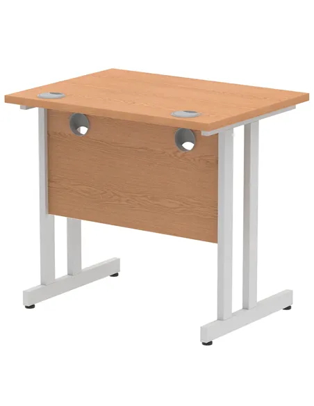 Dynamic Impulse 800 x 600mm Straight Office Desk Oak Top Silver Cantilever Leg MI002904