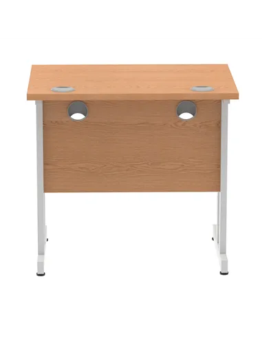 Dynamic Impulse 800 x 600mm Straight Office Desk Oak Top Silver Cantilever Leg MI002904