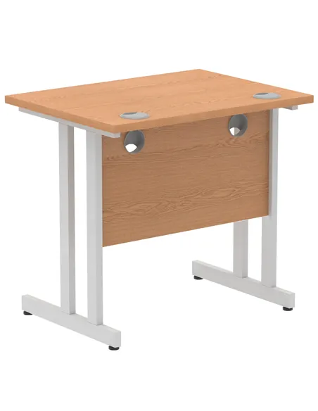 Dynamic Impulse 800 x 600mm Straight Office Desk Oak Top Silver Cantilever Leg MI002904