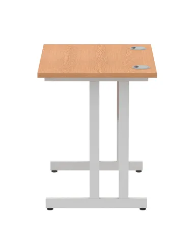 Dynamic Impulse 800 x 600mm Straight Office Desk Oak Top Silver Cantilever Leg MI002904