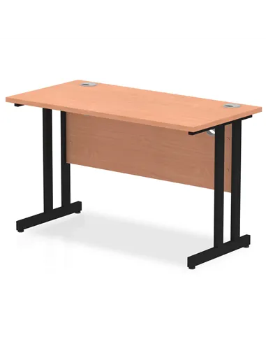Dynamic Impulse 1200 x 600mm Straight Office Desk Beech Top Black Cantilever Leg MI003196