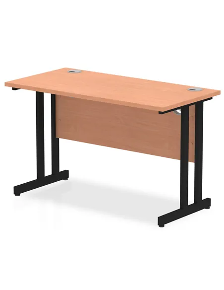 Dynamic Impulse 1200 x 600mm Straight Office Desk Beech Top Black Cantilever Leg MI003196