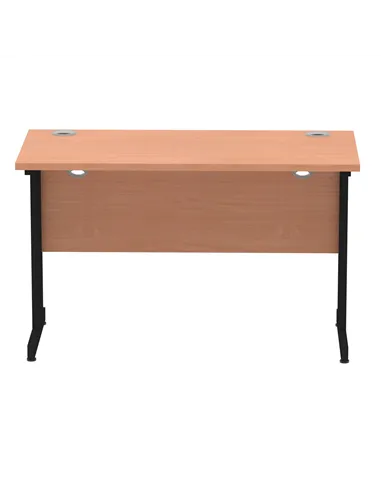 Dynamic Impulse 1200 x 600mm Straight Office Desk Beech Top Black Cantilever Leg MI003196