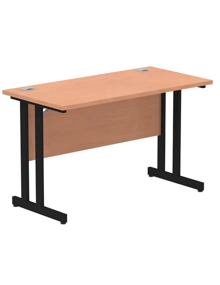 Dynamic Impulse 1200 x 600mm Straight Office Desk Beech Top Black Cantilever Leg MI003196