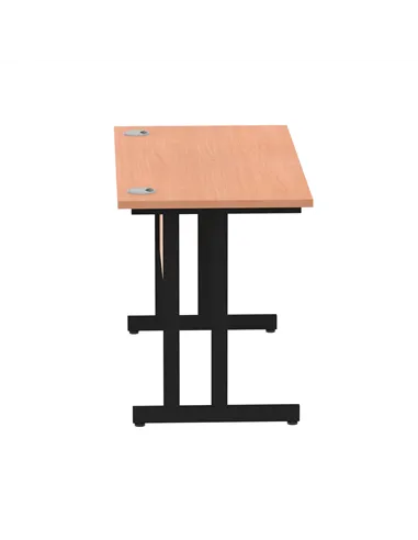Dynamic Impulse 1200 x 600mm Straight Office Desk Beech Top Black Cantilever Leg MI003196