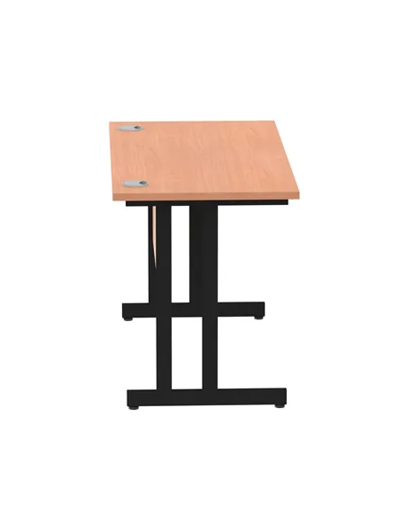 Dynamic Impulse 1200 x 600mm Straight Office Desk Beech Top Black Cantilever Leg MI003196