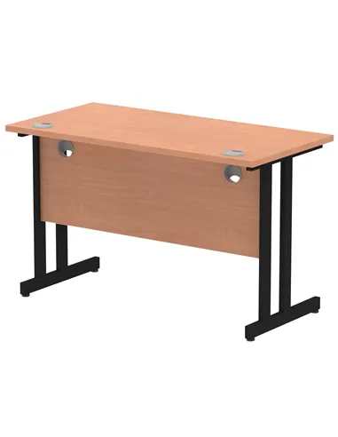 Dynamic Impulse 1200 x 600mm Straight Office Desk Beech Top Black Cantilever Leg MI003196