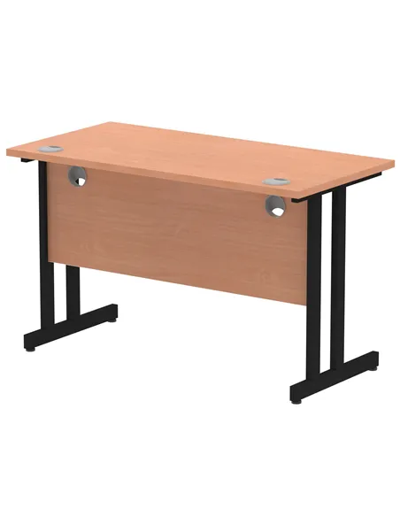 Dynamic Impulse 1200 x 600mm Straight Office Desk Beech Top Black Cantilever Leg MI003196