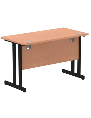 Dynamic Impulse 1200 x 600mm Straight Office Desk Beech Top Black Cantilever Leg MI003196