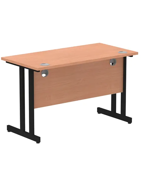 Dynamic Impulse 1200 x 600mm Straight Office Desk Beech Top Black Cantilever Leg MI003196