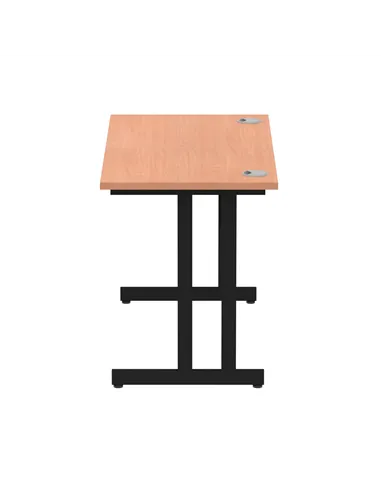Dynamic Impulse 1200 x 600mm Straight Office Desk Beech Top Black Cantilever Leg MI003196