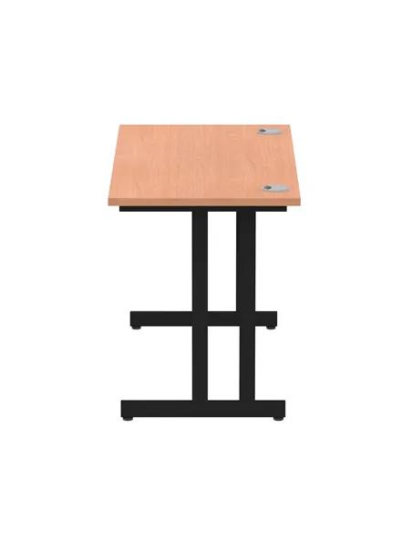 Dynamic Impulse 1200 x 600mm Straight Office Desk Beech Top Black Cantilever Leg MI003196