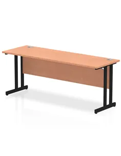 Dynamic Impulse 1800 x 600mm Straight Office Desk Beech Top Black Cantilever Leg MI003220