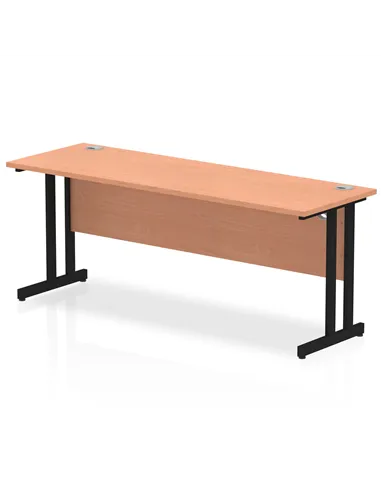 Dynamic Impulse 1800 x 600mm Straight Office Desk Beech Top Black Cantilever Leg MI003220