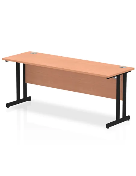 Dynamic Impulse 1800 x 600mm Straight Office Desk Beech Top Black Cantilever Leg MI003220