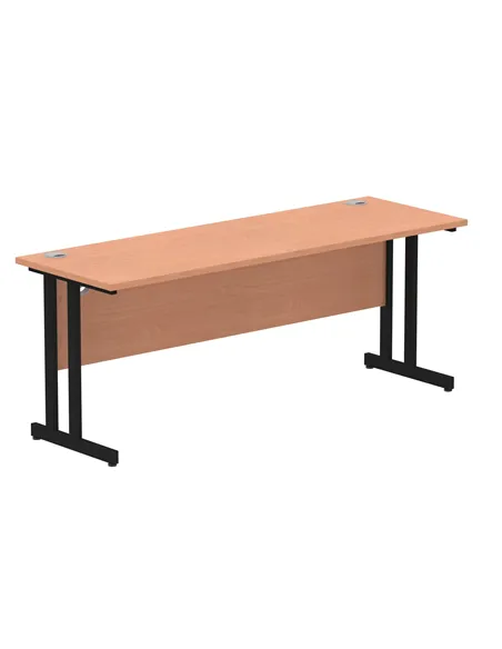 Dynamic Impulse 1800 x 600mm Straight Office Desk Beech Top Black Cantilever Leg MI003220