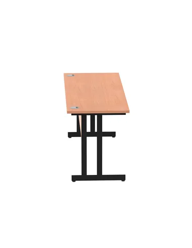 Dynamic Impulse 1800 x 600mm Straight Office Desk Beech Top Black Cantilever Leg MI003220