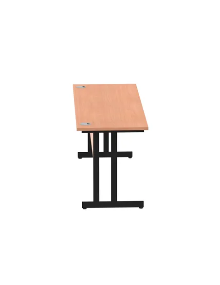 Dynamic Impulse 1800 x 600mm Straight Office Desk Beech Top Black Cantilever Leg MI003220