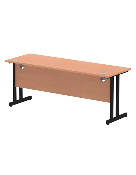 Dynamic Impulse 1800 x 600mm Straight Office Desk Beech Top Black Cantilever Leg MI003220
