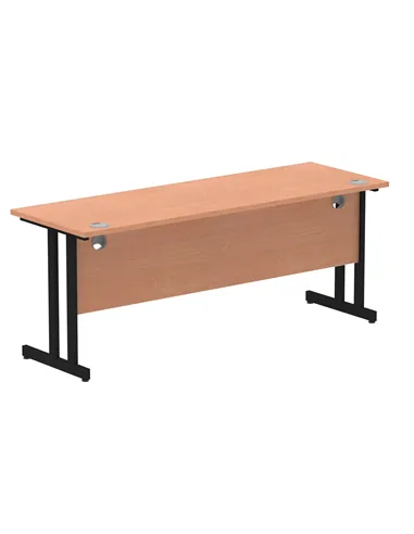 Dynamic Impulse 1800 x 600mm Straight Office Desk Beech Top Black Cantilever Leg MI003220