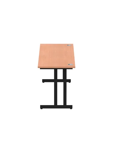 Dynamic Impulse 1800 x 600mm Straight Office Desk Beech Top Black Cantilever Leg MI003220