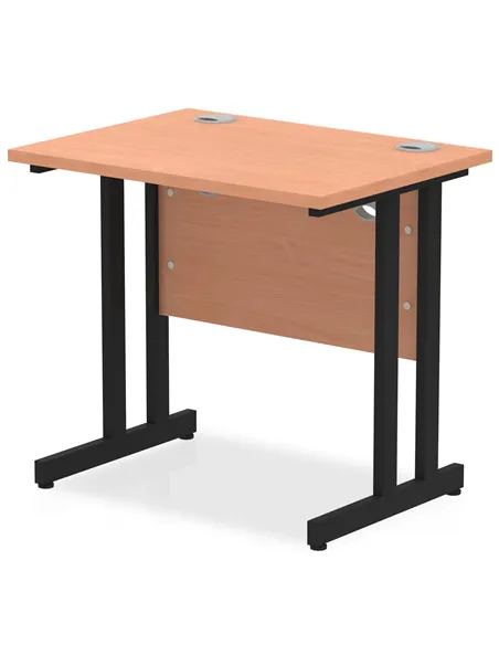 Dynamic Impulse 800 x 600mm Straight Office Desk Beech Top Black Cantilever Leg MI003221