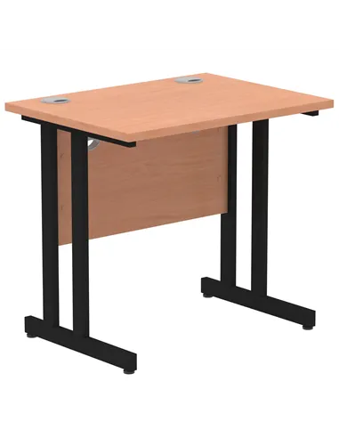 Dynamic Impulse 800 x 600mm Straight Office Desk Beech Top Black Cantilever Leg MI003221