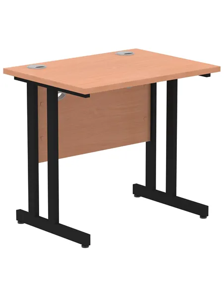 Dynamic Impulse 800 x 600mm Straight Office Desk Beech Top Black Cantilever Leg MI003221