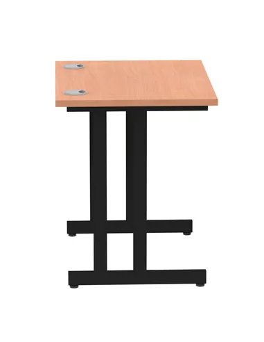 Dynamic Impulse 800 x 600mm Straight Office Desk Beech Top Black Cantilever Leg MI003221