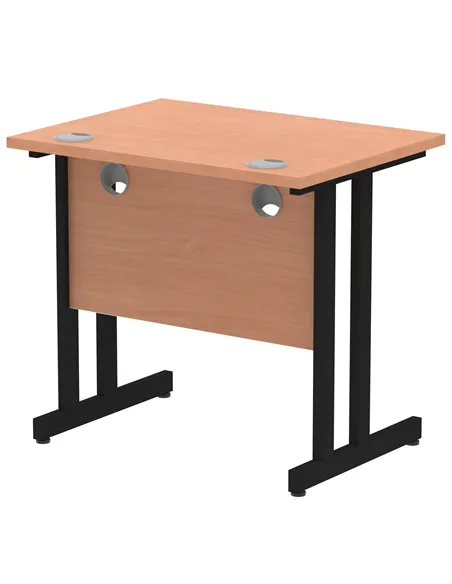 Dynamic Impulse 800 x 600mm Straight Office Desk Beech Top Black Cantilever Leg MI003221