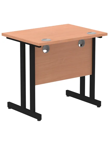 Dynamic Impulse 800 x 600mm Straight Office Desk Beech Top Black Cantilever Leg MI003221