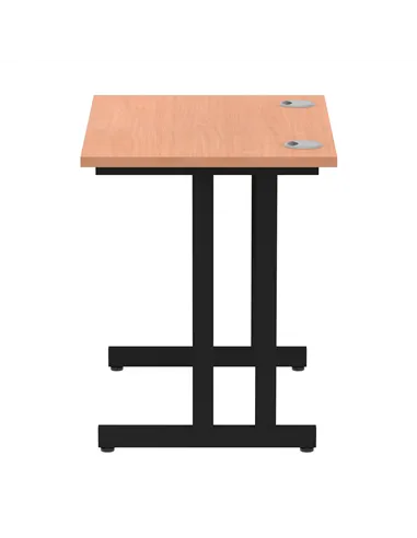 Dynamic Impulse 800 x 600mm Straight Office Desk Beech Top Black Cantilever Leg MI003221