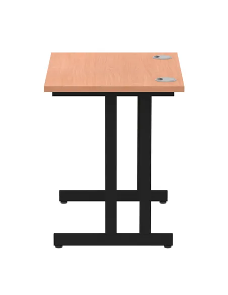 Dynamic Impulse 800 x 600mm Straight Office Desk Beech Top Black Cantilever Leg MI003221