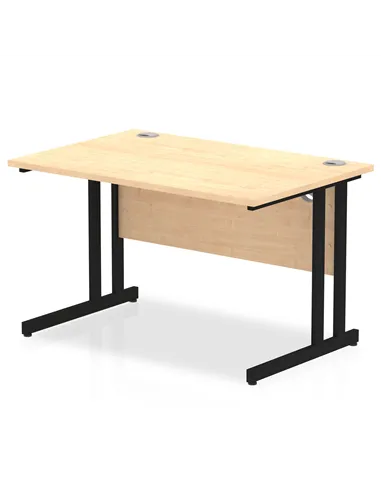 Dynamic Impulse 1200 x 800mm Straight Office Desk Maple Top Black Cantilever Leg MI003223