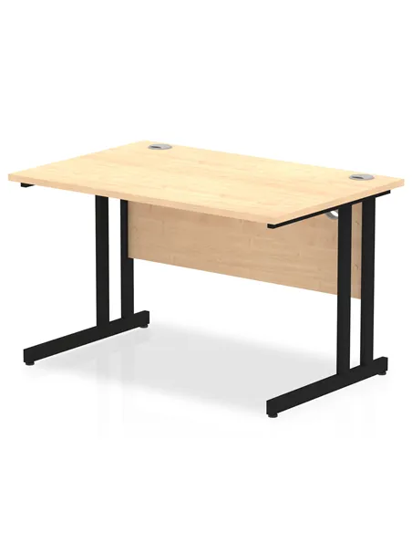 Dynamic Impulse 1200 x 800mm Straight Office Desk Maple Top Black Cantilever Leg MI003223