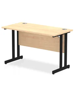 Dynamic Impulse 1200 x 600mm Straight Office Desk Maple Top Black Cantilever Leg MI003226