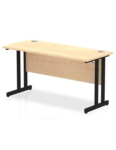 Dynamic Impulse 1400 x 600mm Straight Office Desk Maple Top Black Cantilever Leg MI003232