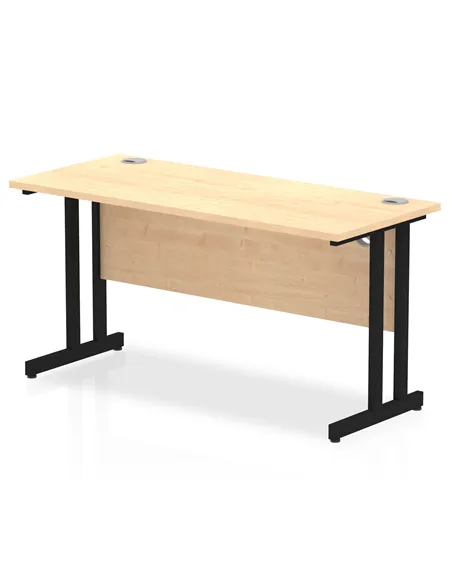Dynamic Impulse 1400 x 600mm Straight Office Desk Maple Top Black Cantilever Leg MI003232