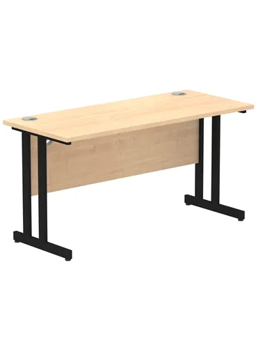 Dynamic Impulse 1400 x 600mm Straight Office Desk Maple Top Black Cantilever Leg MI003232