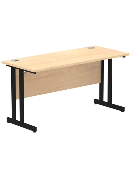 Dynamic Impulse 1400 x 600mm Straight Office Desk Maple Top Black Cantilever Leg MI003232