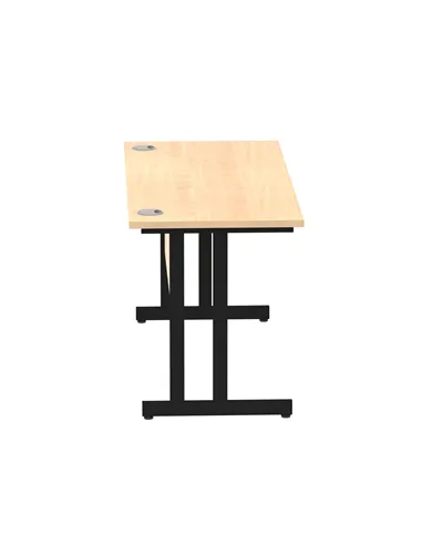 Dynamic Impulse 1400 x 600mm Straight Office Desk Maple Top Black Cantilever Leg MI003232