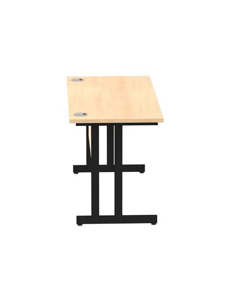 Dynamic Impulse 1400 x 600mm Straight Office Desk Maple Top Black Cantilever Leg MI003232