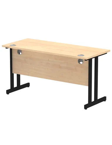 Dynamic Impulse 1400 x 600mm Straight Office Desk Maple Top Black Cantilever Leg MI003232