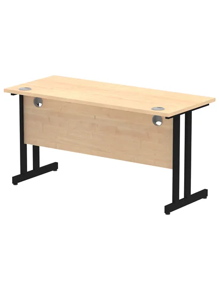 Dynamic Impulse 1400 x 600mm Straight Office Desk Maple Top Black Cantilever Leg MI003232